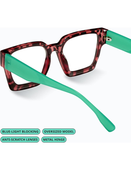 Gafas de luz azul oversized para mujer - Carey Rosa - Anti fatiga Gafas de luz azul oversized para mujer - Carey Rosa - Anti fatiga