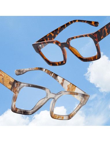 Gafas de luz azul oversized para mujer - Carey Rosa - Anti fatiga