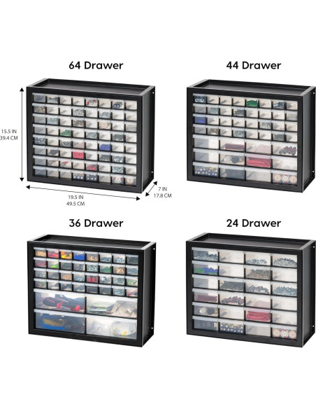 Organizador de Almacenamiento IRIS USA 64 Cajones Plástico Negro Organizador de Almacenamiento IRIS USA 64 Cajones Plástico Negro