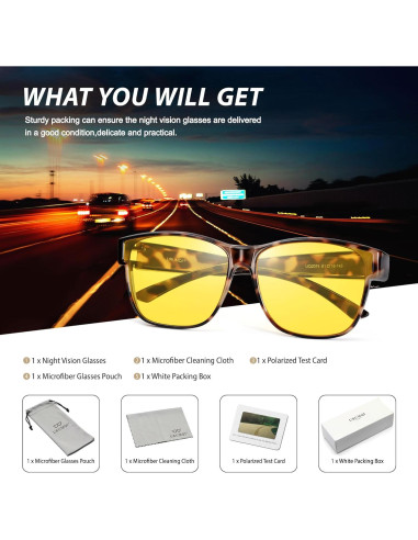 Gafas de Visión Nocturna URUMQI para Conducir sobre Gafas