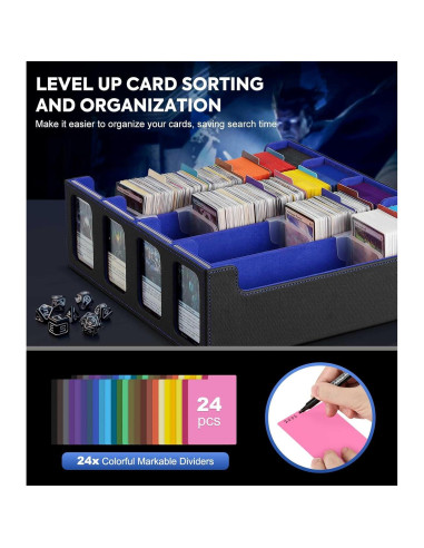 Caja de Almacenamiento MoKo para 3000 Cartas con Ventanas