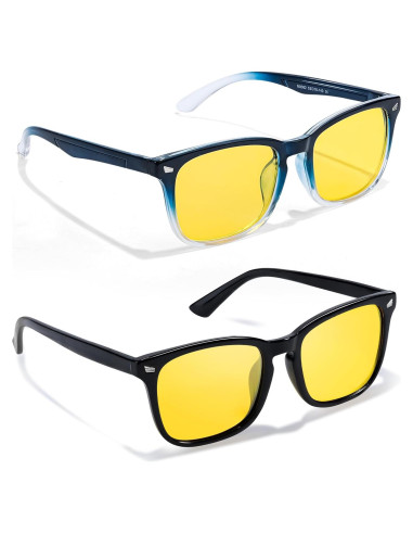 Gafas de Visión Nocturna LVIOE Amarillas Antirreflejo 2 Pack