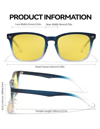 Gafas de Visión Nocturna LVIOE Amarillas Antirreflejo 2 Pack