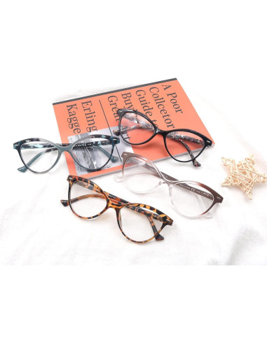 Gafas de Lectura MODFANS Ojo de Gato 4 Paquete 1.25x