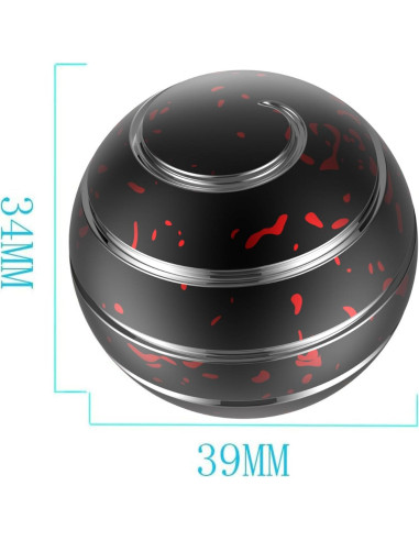 Juguete Antiestrés Cinético de Escritorio Amber 39mm Negro Rojo