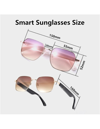 Gafas Inteligentes Yosugar Bluetooth UV400 Marrón