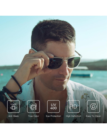 Gafas de sol ZENOTTIC cuadradas UV400 para hombres Gafas de sol ZENOTTIC cuadradas UV400 para hombres