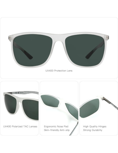Gafas de sol ZENOTTIC cuadradas UV400 para hombres