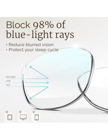 Gafas de Lectura CCVOO Oprah 6 Pack Mujeres Luz Azul 3.5x