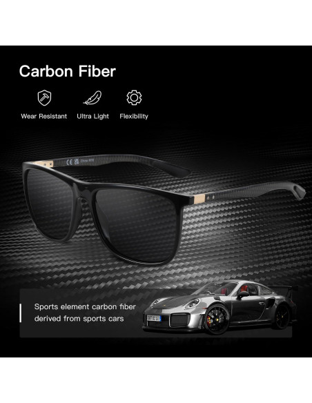 Gafas de sol ZENOTTIC cuadradas polarizadas UV400 para hombres Gafas de sol ZENOTTIC cuadradas polarizadas UV400 para hombres