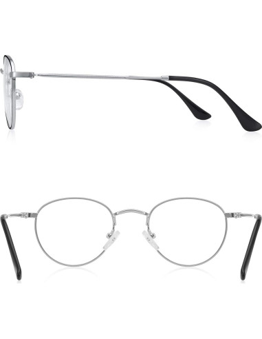 Gafas de lectura metálicas clásicas anti luz azul 0.0x
