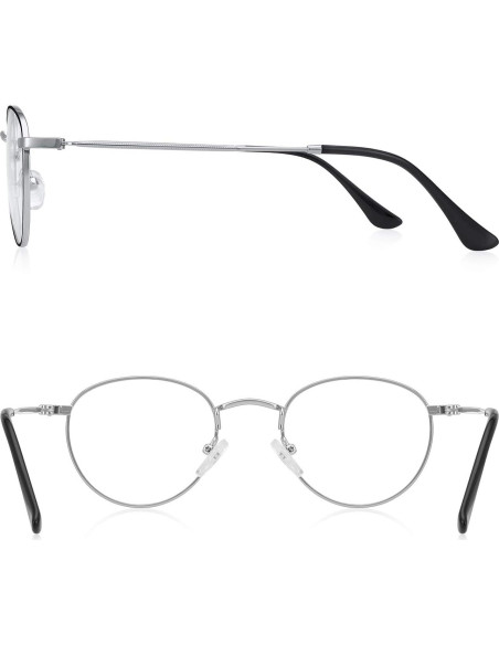 Gafas de lectura metálicas clásicas anti luz azul 0.0x Gafas de lectura metálicas clásicas anti luz azul 0.0x
