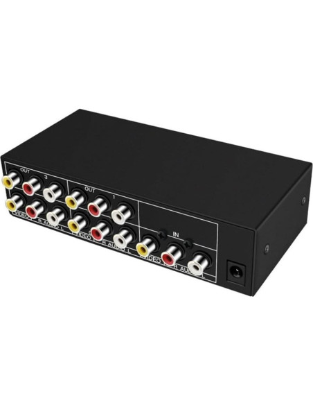 Divisor de Audio Video Suckoo 3RCA 1 Entrada 4 Salidas Divisor de Audio Video Suckoo 3RCA 1 Entrada 4 Salidas