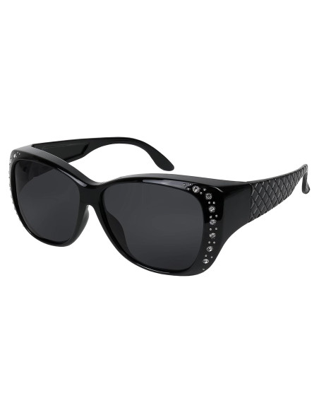 Gafas de sol UV para usar sobre gafas - Marco negro Gafas de sol UV para usar sobre gafas - Marco negro