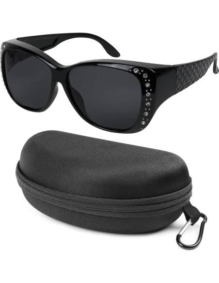 Gafas de sol UV para usar sobre gafas - Marco negro Gafas de sol UV para usar sobre gafas - Marco negro