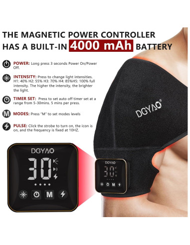 Terapia de Luz Roja DGXINJUN Inalámbrica para Hombro