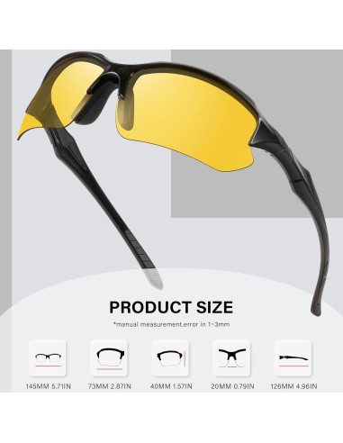 Gafas de Visión Nocturna Polarizadas 3PACK Hombres Lentes Amarillas
