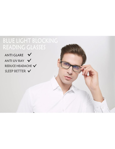 Gafas de lectura DONGDI 4 Pack Anti Luz Azul +2.75
