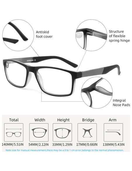 Gafas de lectura DONGDI 4 pack anti luz azul 0.75 Gafas de lectura DONGDI 4 pack anti luz azul 0.75