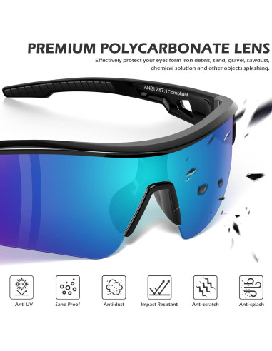 Gafas de Seguridad OXG 3 Paquete ANSI Z87.1 Multicolor
