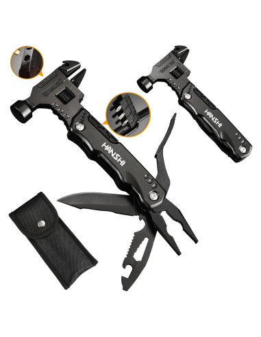 Multiherramienta 16 en 1 HANSHI con Llave Ajustable y Martillo