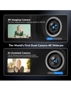Webcam EMEET Piko 4K con IA, 3 Micrófonos y Clip 2