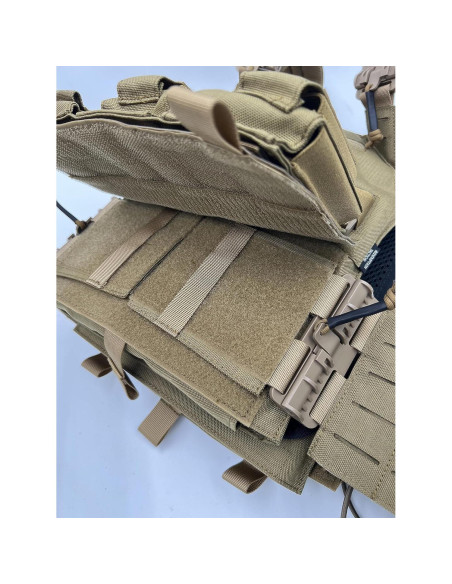 Chaleco Táctico Molle Crusader 2.0 con Bolsa Triple y Hebillas Chaleco Táctico Molle Crusader 2.0 con Bolsa Triple y Hebillas