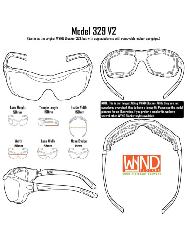Gafas de sol WYND Blocker 329V2 grandes para motociclismo