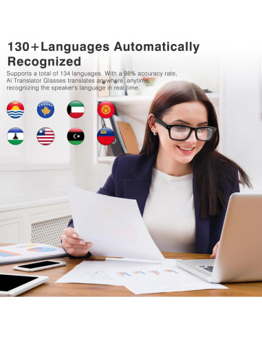 Gafas Inteligentes Delhi Tornado KY01B Bluetooth con Traducción
