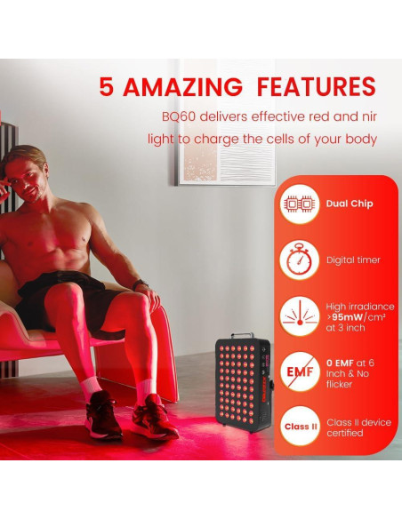 Terapia de Luz Roja Bestqool X60 105W para Cuerpo y Cara Terapia de Luz Roja Bestqool X60 105W para Cuerpo y Cara