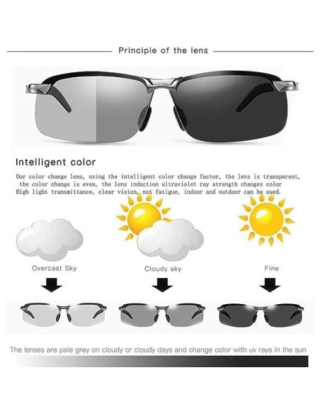 Gafas de sol fotocromáticas Jowxsx UV400 polarizadas Gafas de sol fotocromáticas Jowxsx UV400 polarizadas