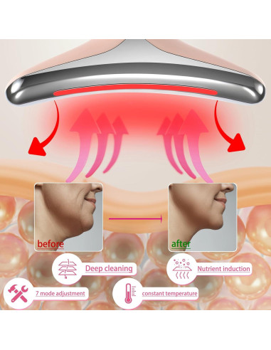 Masajeador Facial VGY AM-812W 7 en 1 Rosa Multifuncional