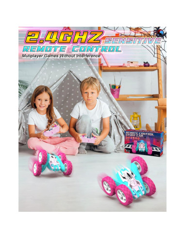 Coche RC Araña Rosa Blissbud para Niñas 6-12 Años