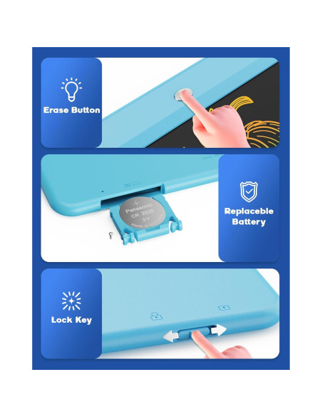 Bravokids Tableta de Escritura LCD 10" Azul para Niños Bravokids Tableta de Escritura LCD 10" Azul para Niños