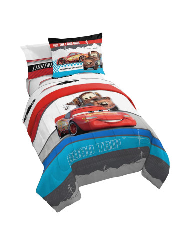 Juego de Cama Twin Jay Franco Cars 5 Piezas Microfibra