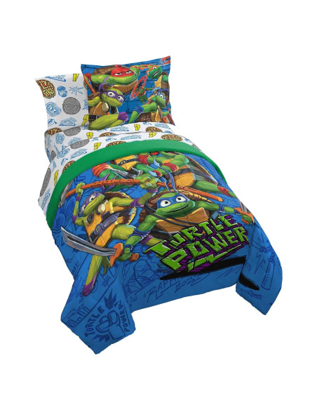 Conjunto de Edredón Completo Jay Franco Tortugas Ninja 7 Piezas Conjunto de Edredón Completo Jay Franco Tortugas Ninja 7 Piezas