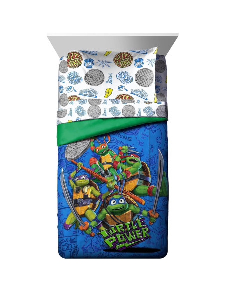 Conjunto de Edredón Completo Jay Franco Tortugas Ninja 7 Piezas Conjunto de Edredón Completo Jay Franco Tortugas Ninja 7 Piezas