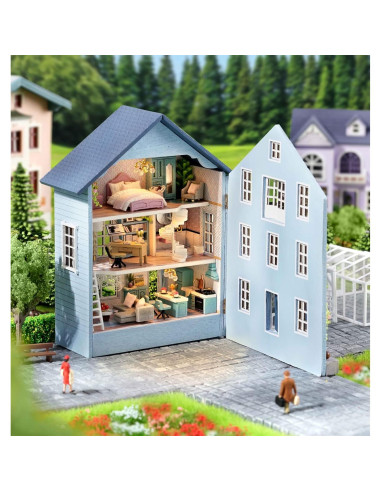 Casa de Muñecas Miniatura Flever DIY con Muebles Casa Molan