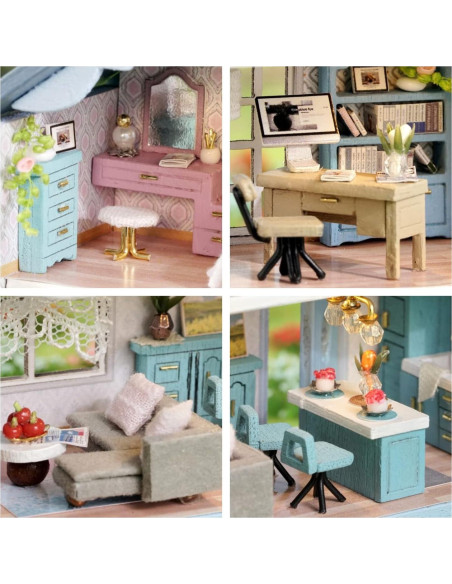 Casa de Muñecas Miniatura Flever DIY con Muebles Casa Molan Casa de Muñecas Miniatura Flever DIY con Muebles Casa Molan