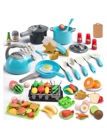 Juego de Cocina Infantil Zero Zoo 105 Piezas Turquesa Juego de Cocina Infantil Zero Zoo 105 Piezas Turquesa