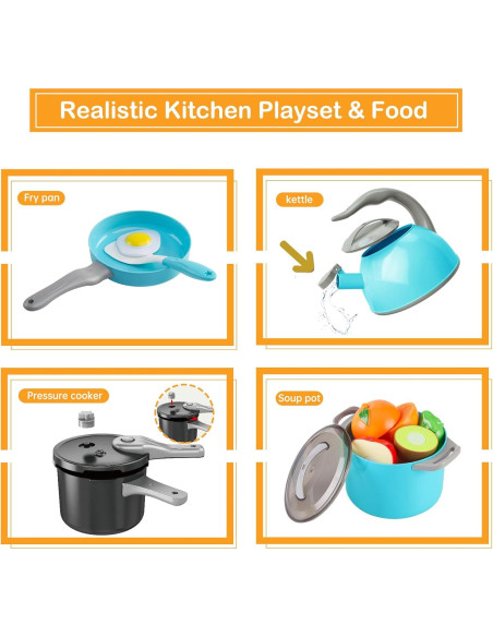 Juego de Cocina Infantil Zero Zoo 105 Piezas Turquesa Juego de Cocina Infantil Zero Zoo 105 Piezas Turquesa