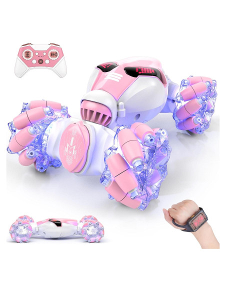 Coche Acrobático Powerextra Rosa Control Gestos 360 LED Coche Acrobático Powerextra Rosa Control Gestos 360 LED