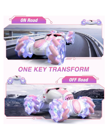 Coche Acrobático Powerextra Rosa Control Gestos 360 LED