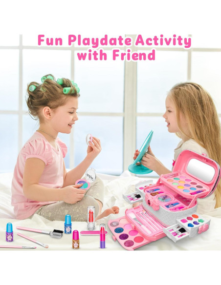 Kit de Maquillaje para Niñas Hollyhi 58 Piezas Rosa Kit de Maquillaje para Niñas Hollyhi 58 Piezas Rosa
