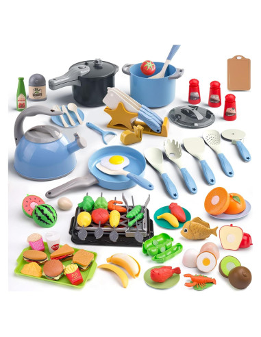 Juego de Cocina Infantil 105 Piezas Zero Zoo Azul