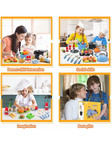 Juego de Cocina Infantil 105 Piezas Zero Zoo Azul Juego de Cocina Infantil 105 Piezas Zero Zoo Azul