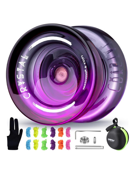 Yoyo Profesional MAGICYOYO K2 Cristal Negro Púrpura Yoyo Profesional MAGICYOYO K2 Cristal Negro Púrpura