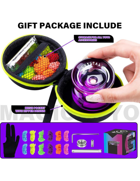 Yoyo Profesional MAGICYOYO K2 Cristal Negro Púrpura Yoyo Profesional MAGICYOYO K2 Cristal Negro Púrpura