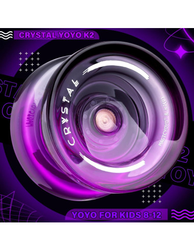 Yoyo Profesional MAGICYOYO K2 Cristal Negro Púrpura
