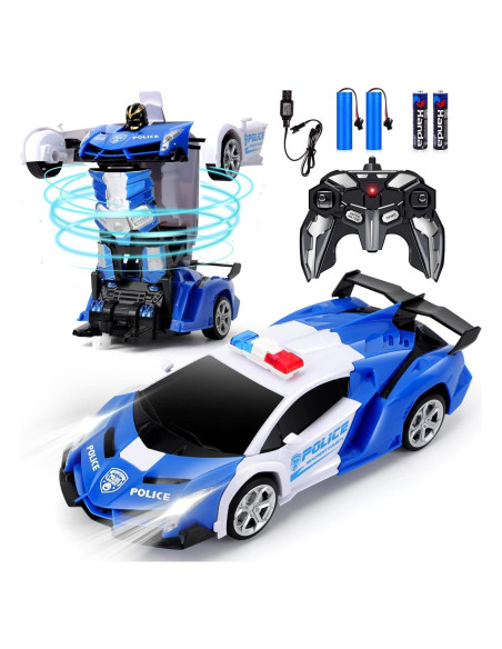 Coche RC Dolanus Transformable en Robot 360 - Azul y Blanco Coche RC Dolanus Transformable en Robot 360 - Azul y Blanco